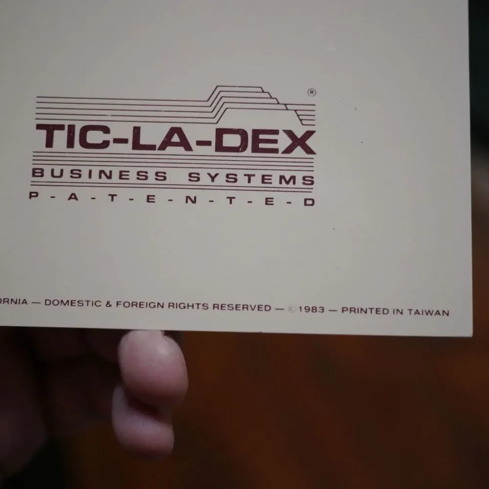Vintage 1983 Tic-La-Dex Green Industrial Steel Metal Index Date Recipe Card Box